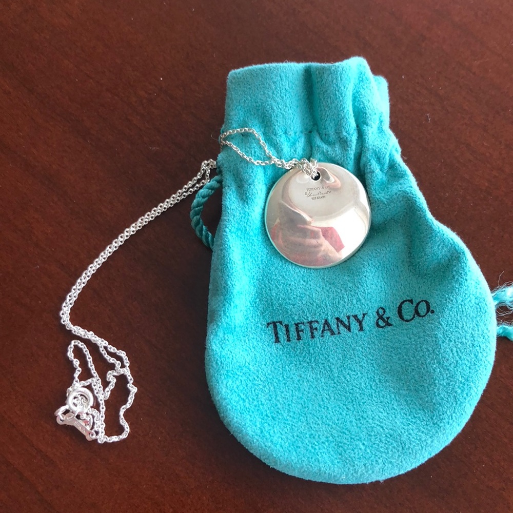 Authentic Tiffany & Co silver disc necklace